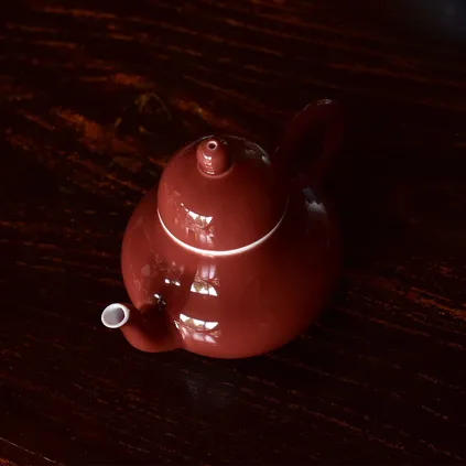  |脂红思亭壶紫砂大红袍小容量泡功夫茶单壶朱泥手拉壶家用潮汕工夫茶具